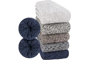Moyel Wool Socks for Women, 5 Pairs of Warm Winter Cozy Thermal Thick Socks Gifts for Women
