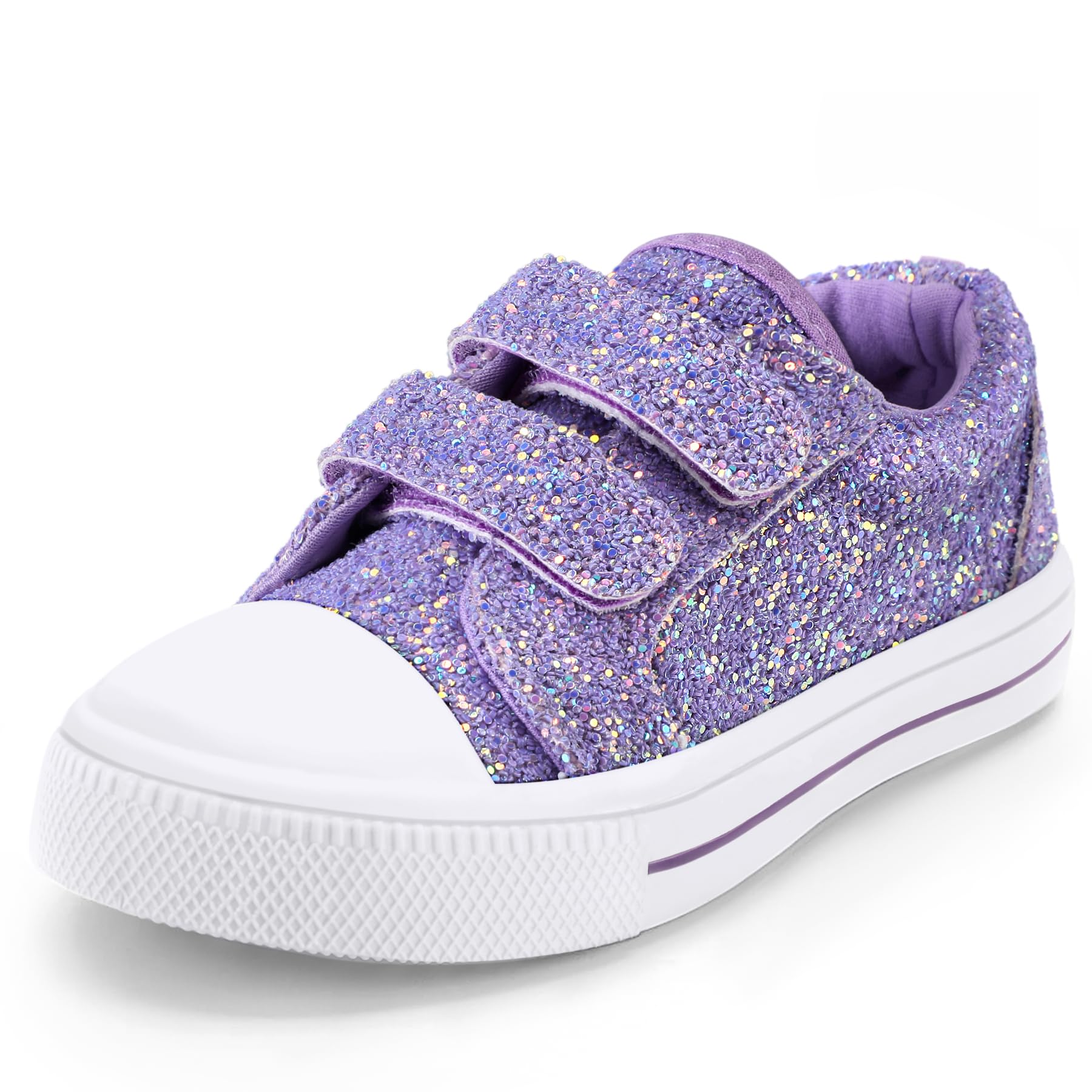 Photo 1 of ** VERY USED / DIRTY**  K KomForme Sneakers for Boys and Girls,Toddler Kids Soft Walking Shoes Purple Glitter SIZE 11