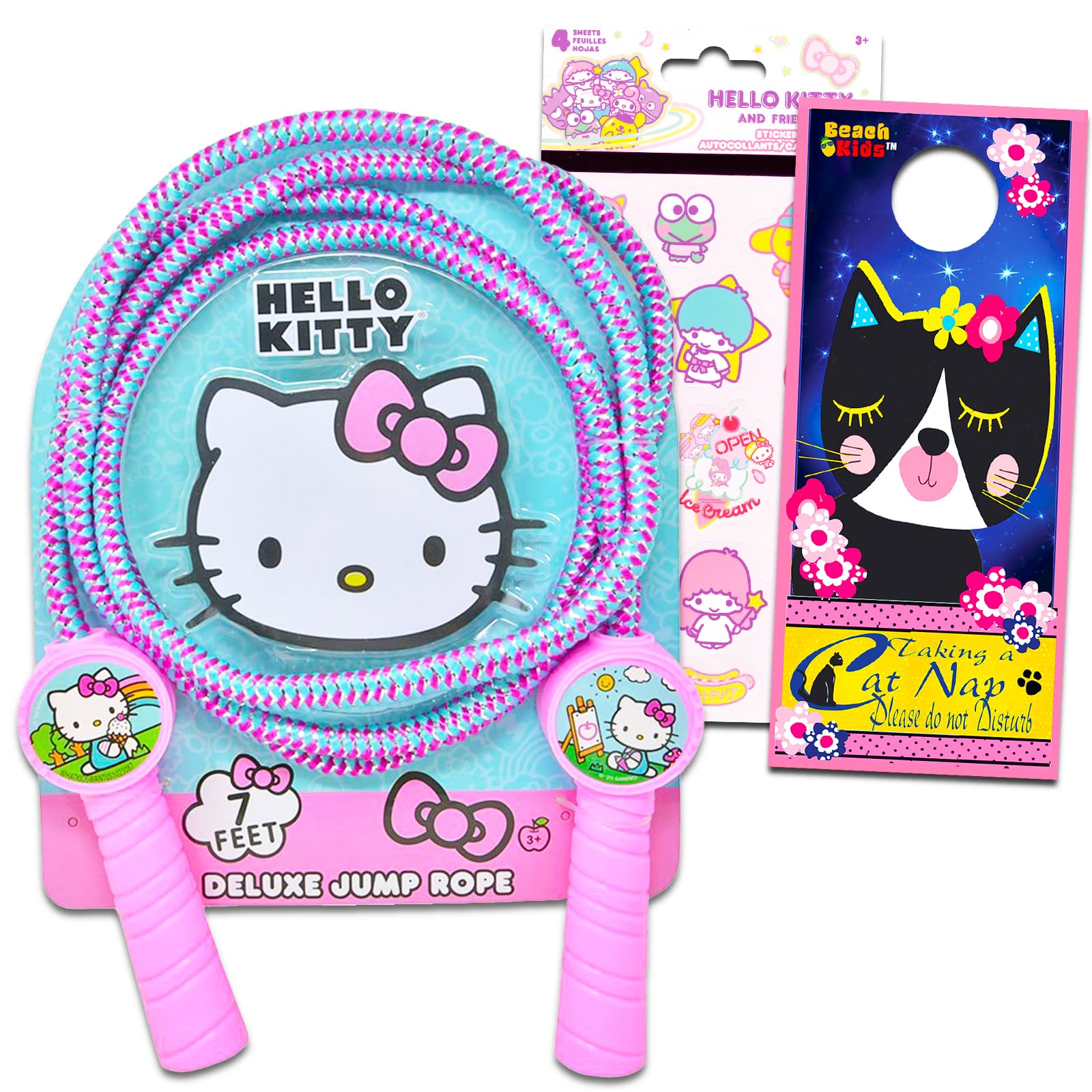 Photo 1 of Hello Kitty Jump Rope for Kids - Hello Kitty Outdoor Playset Bundle with Hello Kitty Skipping Rope for Girls Plus Stickers, More | Hello Kitty Jumping Rope Fun Toy and Fitness