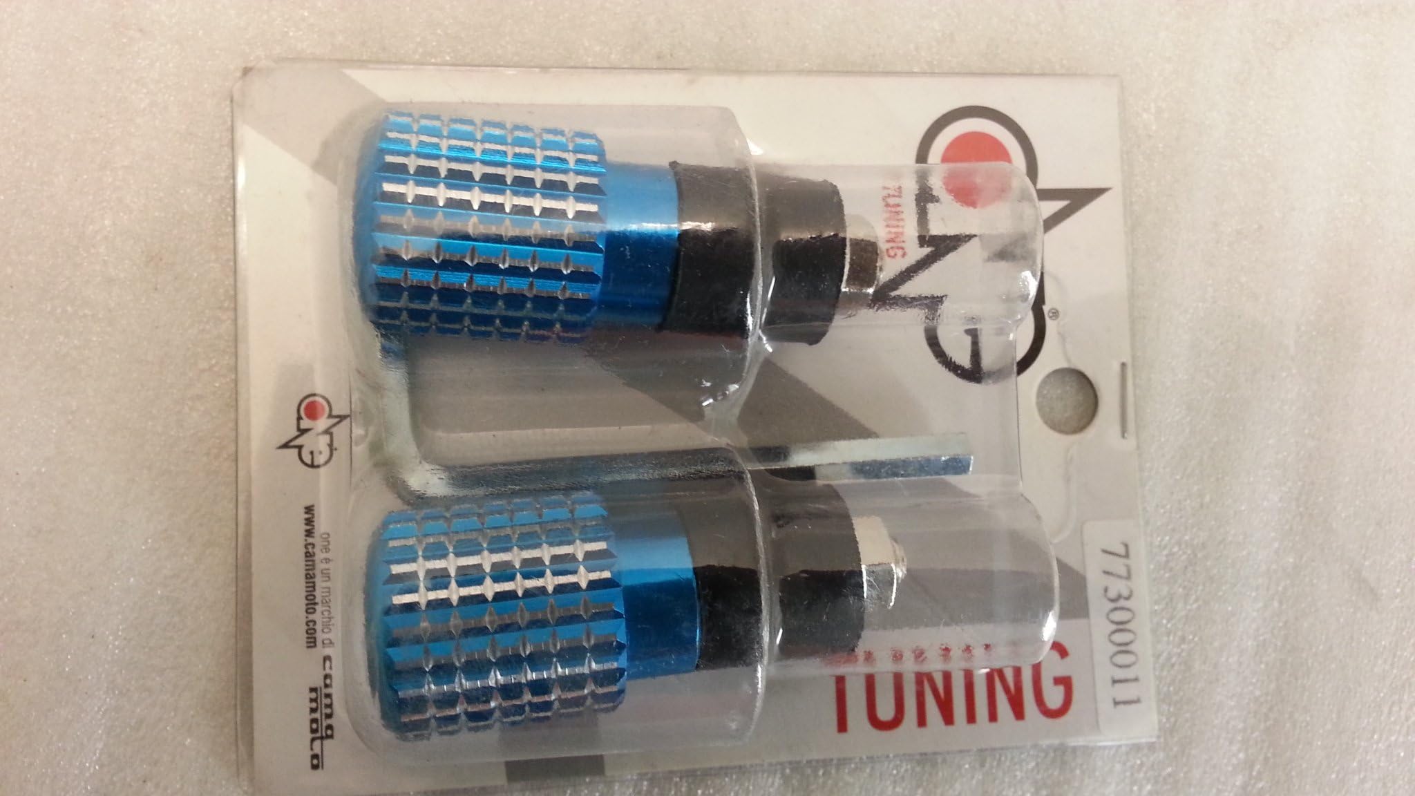 PAIR OF HANDLEBAR WEIGHTS FOR MOTORBIKE OR SCOOTER-BLUE