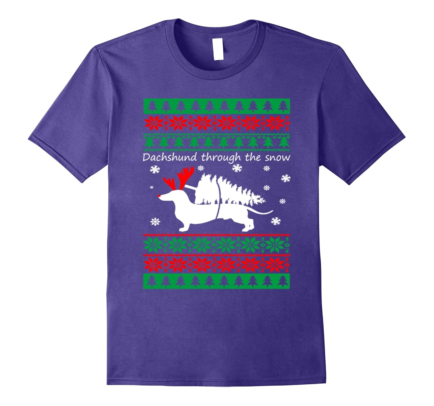 Merry Christmas- Dachshund through the snow T-Shirt-ANZ