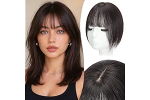 Mesariel Hair Toppers for Women Real Human Hair, 9 * 12cm Seamless Invisible Swiss Base 12Inch Toppers for Thinning hair to Add Volume, Clip in Human hair Topper with Bangs for 360° Cover Gray Roots