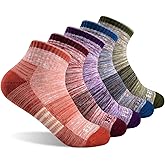 FEIDEER Hiking Walking Socks For Women, Multi-pack Outdoor Recreation Cotton Moisture Wicking Crew Socks