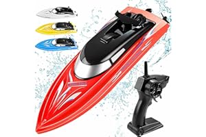 RC Boat Remote Control Boats for Pools and Lakes, Wemfg RH701 15km/h High Speed Mini Boat Toys for Kids Adults Boys Girls Red