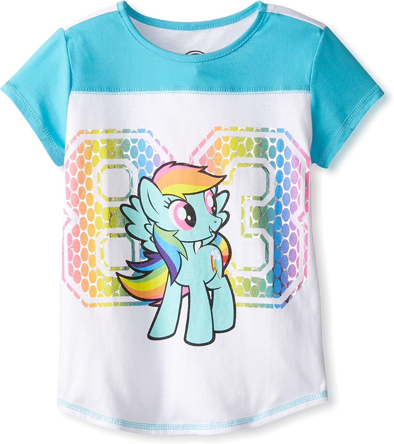 Rainbow Dash '83 Colorblocked White/Turquoise Shirt