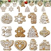 Syhood 36 Pcs Christmas Gingerbread Cookie Ornaments Xmas Gingerbread Ornaments for Christmas Tree Hanging Decor Silicone Decorations for Holiday Party