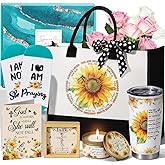 Christian Gifts for Women Faith, Sunflower Inspirational Religious Gifts for Women, Catholic Spiritual Gift, Birthday Valentines Gift for Mom Sister Best Friends Coworker Teacher Grandma with Tote Bag