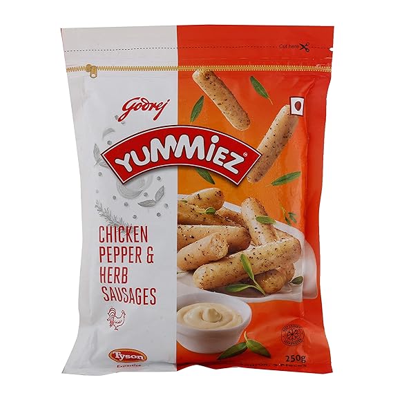 Yummiez Chicken Sausage - Pepper and Herb, 250g