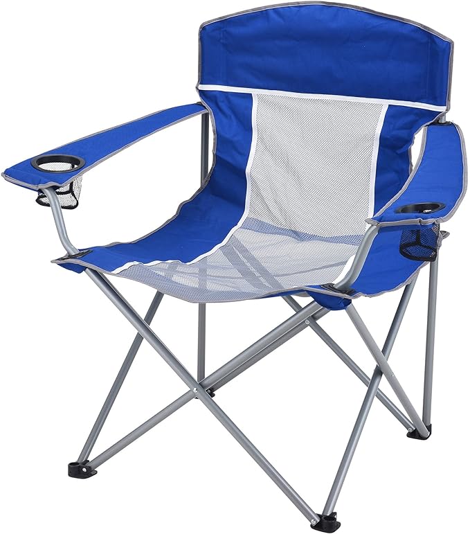ozark trail mesh lounge chair with footrest