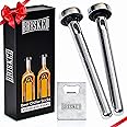 Beer Chiller Sticks for Bottles Set | 2 Stainless Steel Cooling Chillers for Chubby Bottles | Christmas Gift Accessories | Cooler Gag Idea for Mens Birthday Gifts
