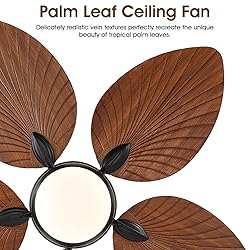 Wiviniya Tropical Ceiling Fans with Lights, 52 Inch