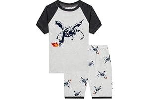 Family Feeling Little Big Boys Summer Pajamas Sets Short 100% Cotton Pjs