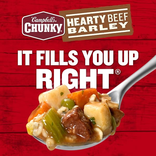 CAMPBELL’S CHUNKY SOUP, HEARTY BEEF AND BARLEY SOUP, 18.8 OZ CAN