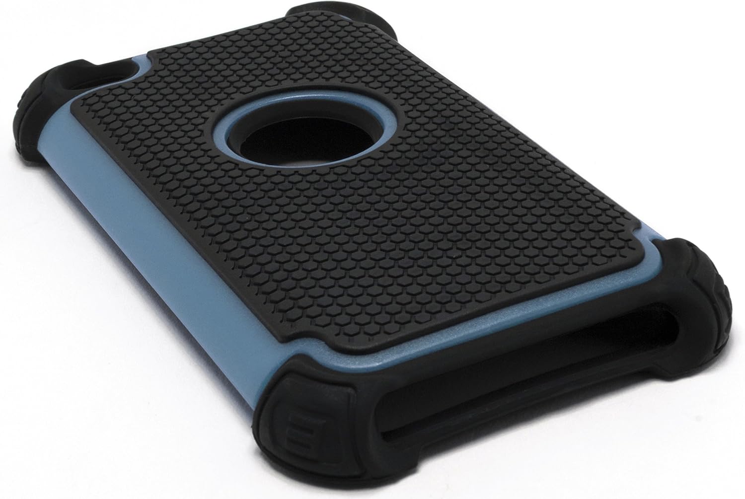 iPod Touch 4 Case, Bastex Hybrid Slim Fit Black Rubber Silicone Cover Hard Plastic Blue & Black Shock Case for Apple iPod Touch 4, 4th Generation