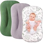 yarboofo Muslin Baby Lounger Cover for Snuggle Me Lounger,3 Pack 100% Cotton Newborn Baby Lounger Pillow Covers,Soft and Breathable Baby Nest Slipcover for Boys Girls (Covers Only