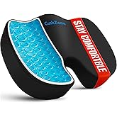 Office Chair Seat Cushion, Cooling Gel Enhanced Memory Foam Cushion for Long Sitting - Back, Sciatica, Coccyx, Tailbone Pain Relief Pillow - for Office, Gaming, Car, Wheelchair - Black, Large