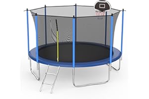 SENCHO GINSYTALIOR Tranpoline 14FT 12FT 10FT 8FT Outdoor Tranpoline for Kids and Adults,Tranpoline Weight Capacity 300-1000LBS with Safety Enclosure Net, Backyard Tranpoline for Family
