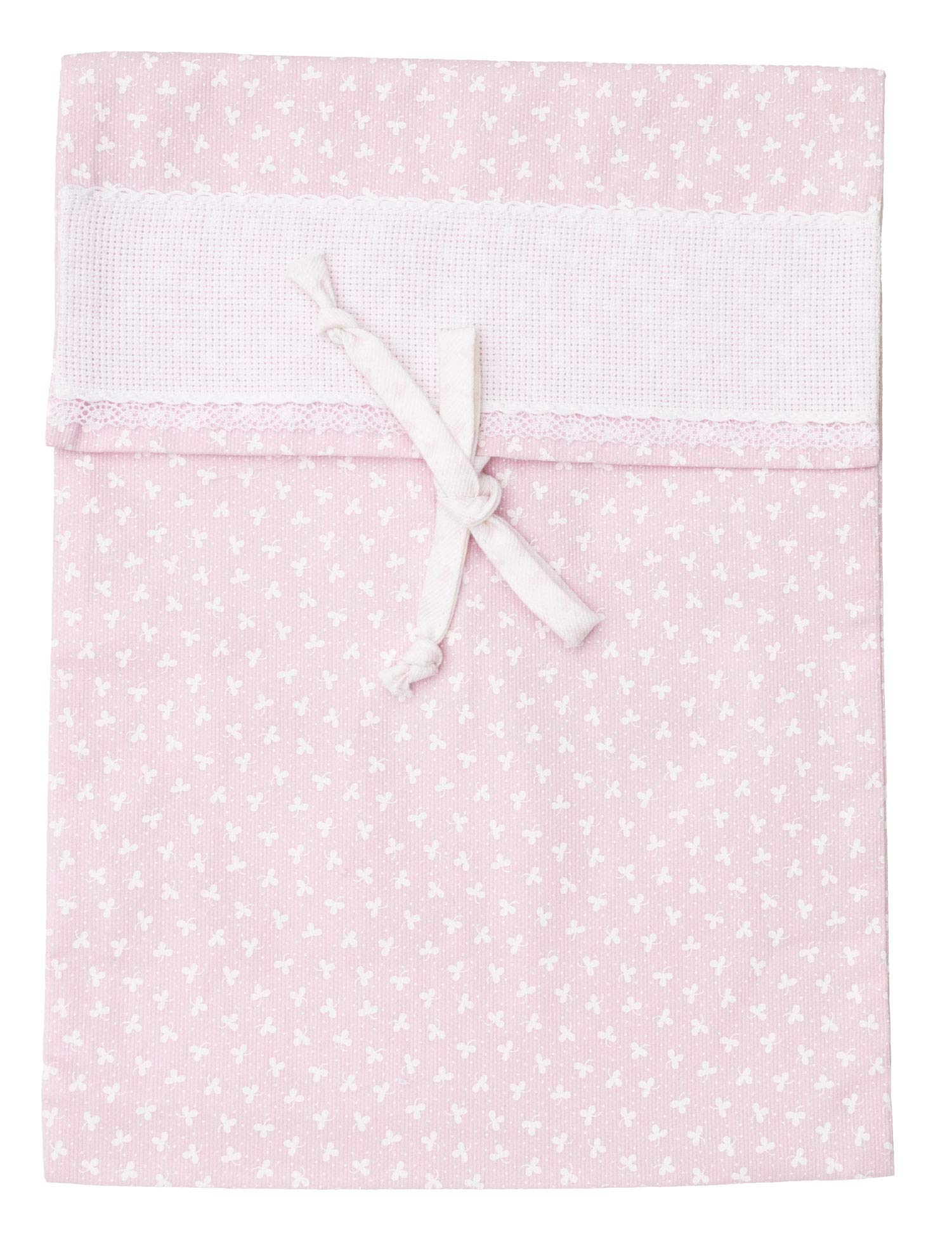 Filet - Newborn Baby Hospital and Travel Bag 100% Cotton with aida Cloth Insert to be Embroidered - Pink