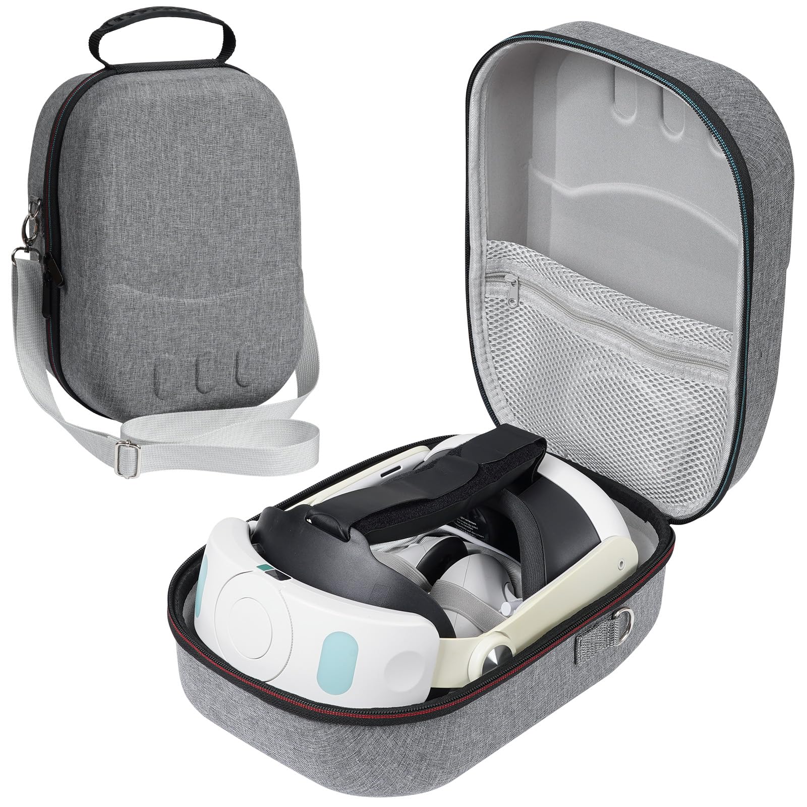 Photo 1 of ANMIEL Hard Carrying Case for Meta Quest 3, Compatible with Meta Quest 3 VR Headset,Controller Grips,Compatible with Battery Elite Strap,Controllers and Other Accessories,Hard Shell Case-Grey