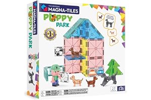 Magna-Tiles Puppy Park 27-Piece Magnetic Construction Set, The Original Magnetic Building Brand