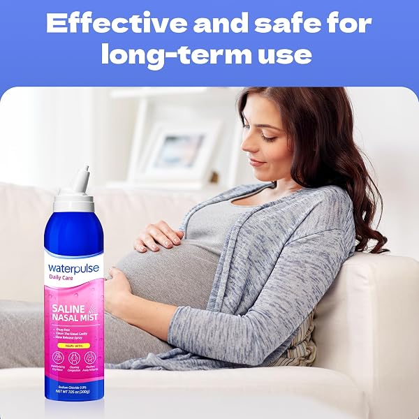 WATERPULSE SALINE NASAL MIST FOR NASAL CARE – DRUG-FREE NASAL RELIEF WITH PURE ISOTONIC SOLUTION, MOISTURIZING SPRAY TO RELIEVE DRYNESS & CONGESTION – USE FOR DAILY CARE,2 X 7.05 OZ