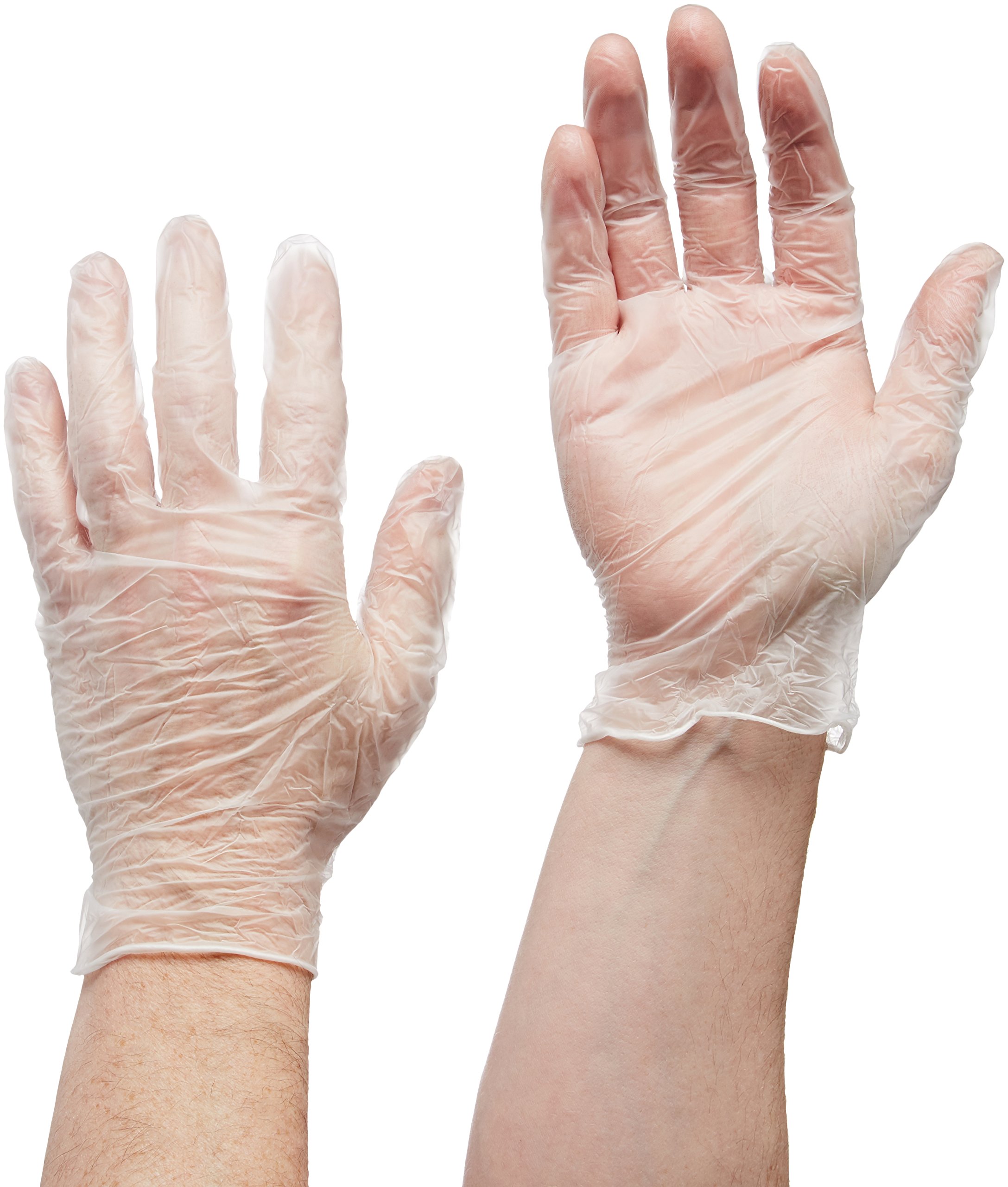 SafeTouch 50000012 Powder Free Clear Vinyl Gloves, Large (Pack of 100)
