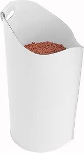 SAPEL: Bolso Porta Pellets de piel color blanco, recipiente para estufa