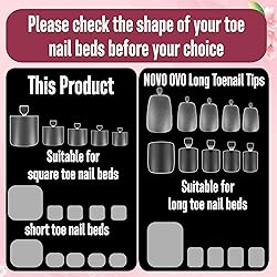 NOVO OVO Sharp Square Toe Nail Tips Press on Full
