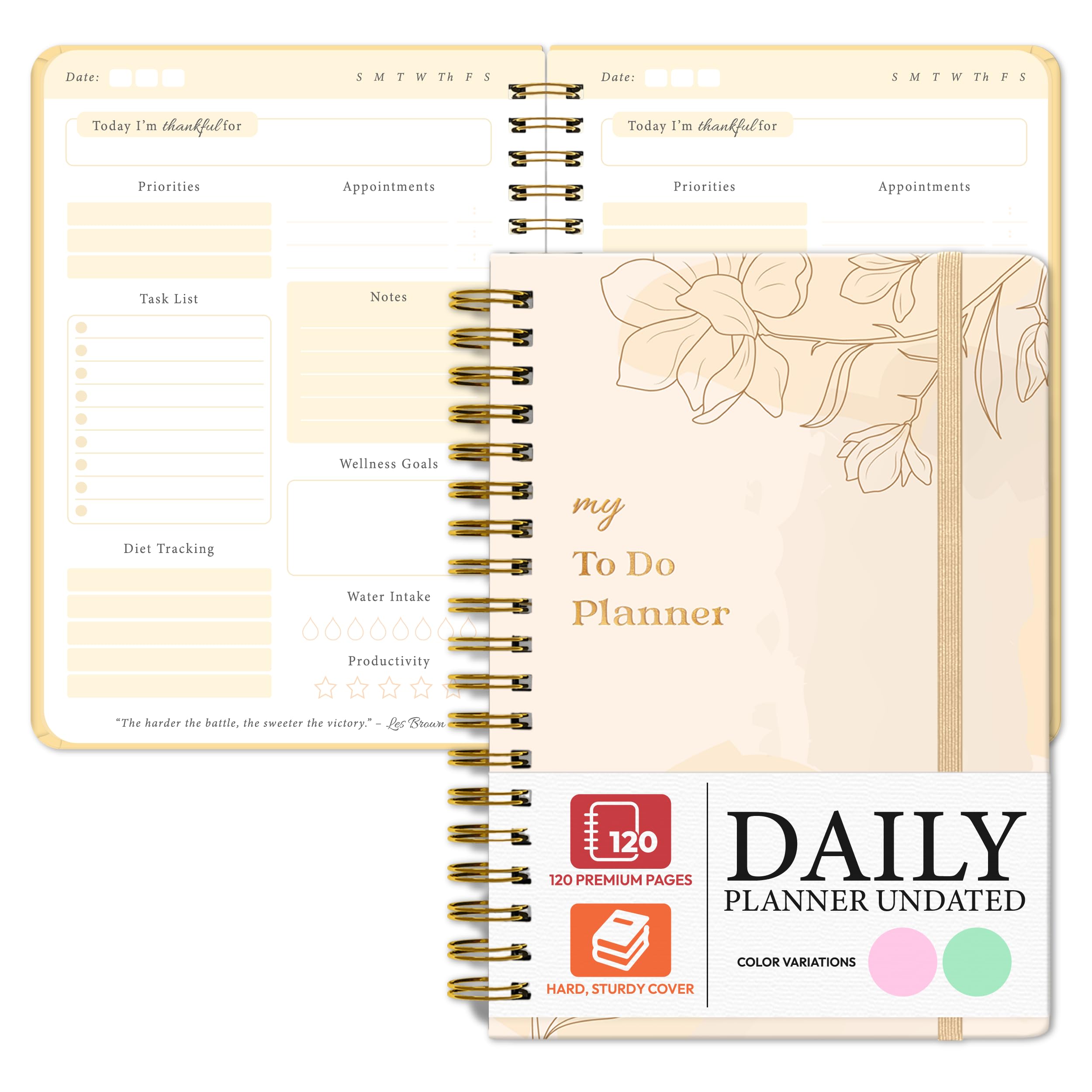 Photo 1 of Only Zest To-Do List Notebook for Work—Undated Daily Planner and Schedule Organizer, Aesthetic Productivity Journal for Women, Moms, College Students, School and Office Supplies