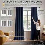 Deconovo Soft Solid Thermal Blackout Curtains Navy Blue 2 Panels 55x69 Eyelet view 2