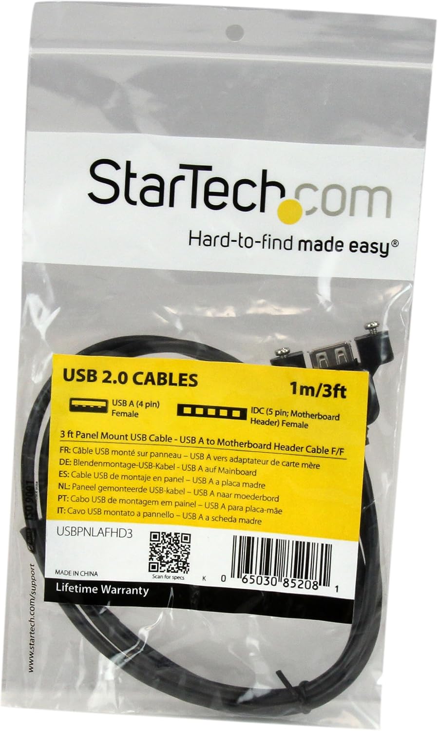 StarTech.com USBPNLAFHD3 3 ft Panel Mount USB Cable, USB A to Motherboard Header Cable F/F - Image 5