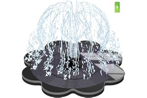 SZMP Solar Fountain 2000mAh Bird Bath Fountains Work On Cloudy Day, 2024 Upgraded Glass Panel Solar Fountain Pump with 7 Nozzle & 4 Fixer, Solar Powered Water Fountain for Pool, Garden, Pond, Outdoor