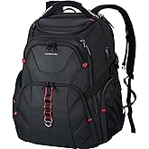 VANKEAN 17.3'' Travel Laptop Backpack TSA Friendly, Water Resistant Anti Theft Extra Large College Backpacks with RFID Pockets, USB Port for Men Women Business Work Bag, Black