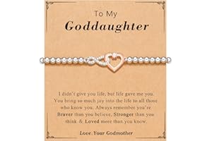 PINKDODO To My Daughterr/Mom/Grandma/Girlfriend Gifts, Infinity Bracelet with Rose Gold Plated Heart Birthday Christmas Easte