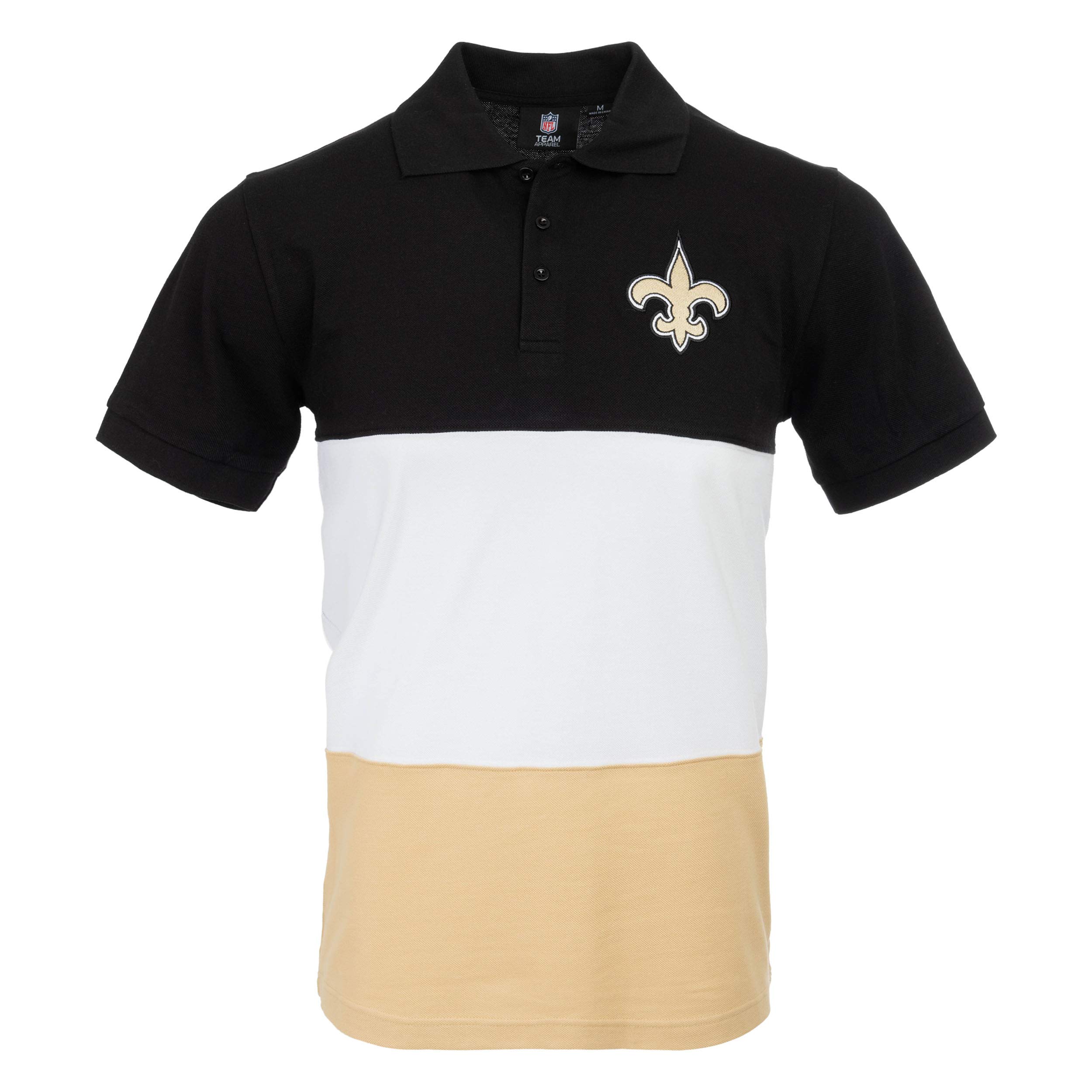 FOCO NFL New Orleans Saints Mens Polo Short Sleeve ShirtPolo Short Sleeve Shirt, Rugby Scrum, M Image