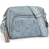 KITEVIUN Vegan Leather Crossbody Bags for Women Butterfly Crossbody Purses Lightweight Women's Shoulder Handbag with Tassel