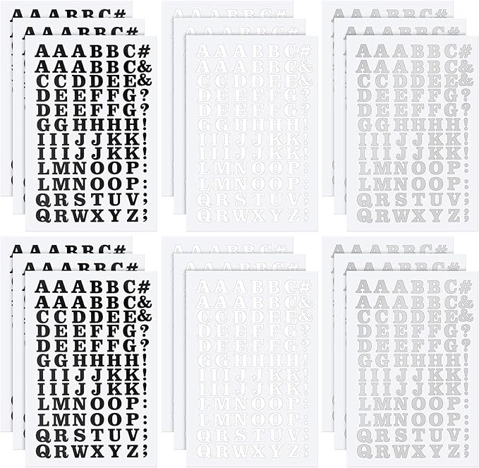 18 Sheets Ironon Letters 0.75 Inch Heat Transfer Letters Adhesive Letters DIY