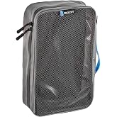COCOON Laminated Mesh-Top Packing Cube - Grey/Black, Medium | Laminated mesh top, Separate wet or dirty compartment, Clear-view organization, YKK zipper