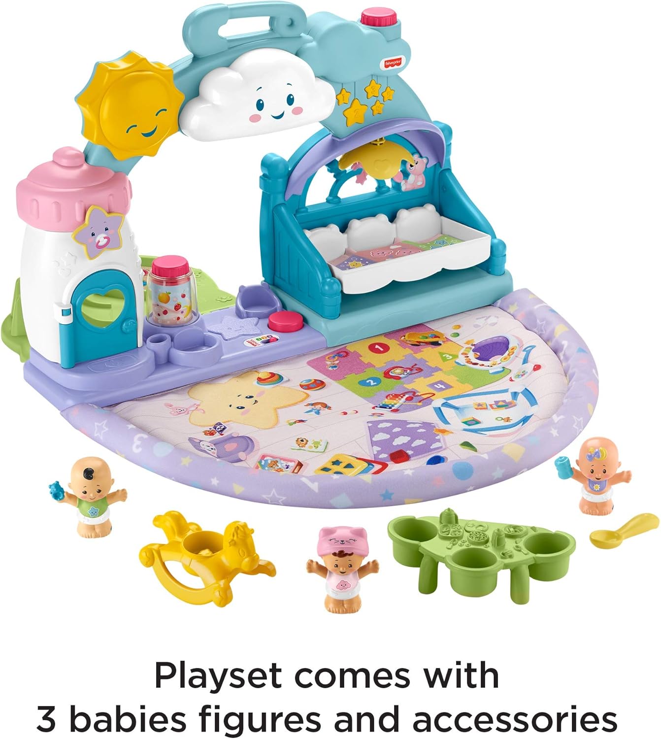 Fisher-Price Little People 123 Babies Playdate, musical take-along playset with Smart Stages for toddlers and preschool kids: Toys & Games