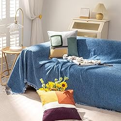 VClife Simple Dark Blue Couch Cover Multi-use Thick