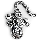 St. Alphonse Liguori Necklace, Keychain or Clip, Patron Saint Confirmation Gift, Birthstone Crystal Pendant and Initial Charm, St. Alphonsus