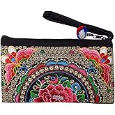 Sabai Jai - Smartphone Wristlet Bag - Handmade Embroidered Boho Clutch Wallets Purses