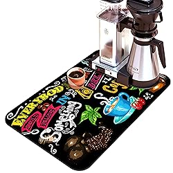 Coffee Bar mat Accessories for Countertop Absorbent