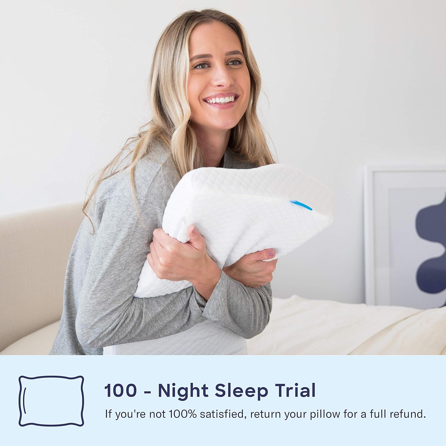 Luna Orthopedic Knee Pillow for Sciatica Relief, Back Pain, Leg Pain, Pregnancy, Hip and Joint Pain | Memory Foam Wedge Contour for Side, Back & Side Sleepers | CertiPUR-US Certified & Designed in USA: Home & Kitchen