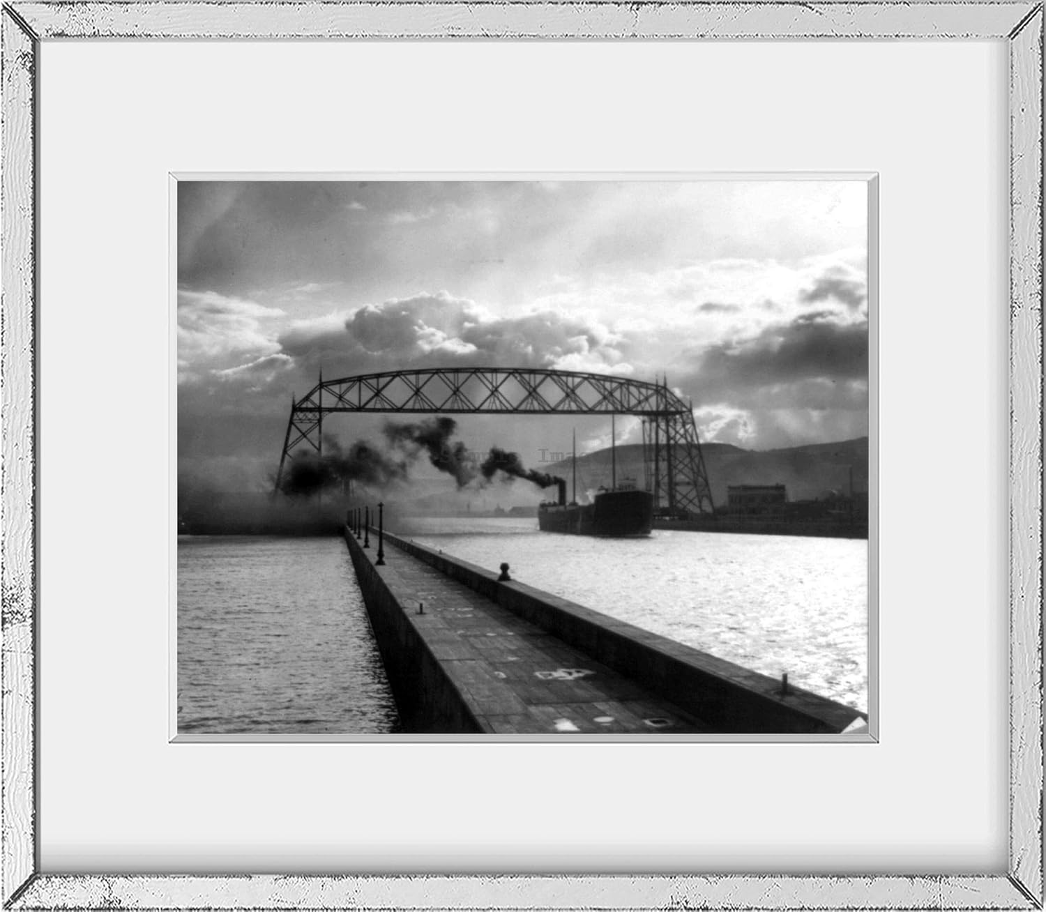 Photographs - INFINITE PHOTOGRAPHS Photo: Freighter Under Transporter Bridge,canals,Cargo Ships,Duluth,Minnesota,MN,c1906