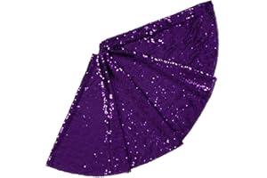 ShinyBeauty Purple Tree Skirt 30Inch Sequin Tree Skirt Royal Purple Christmas Tree Skirt Mat for Christmas Holiday Party Decoration Medium Tree Skirt -0914S