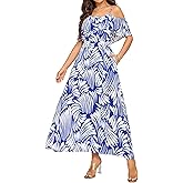 Ystguic Women's Casual Off The Shoulder Dress Empire Waist Maxi Dresses 2025 Lightweight for Vocation