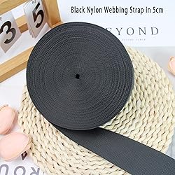 ZHFMILY 2 inch Black Nylon Webbing Strap with