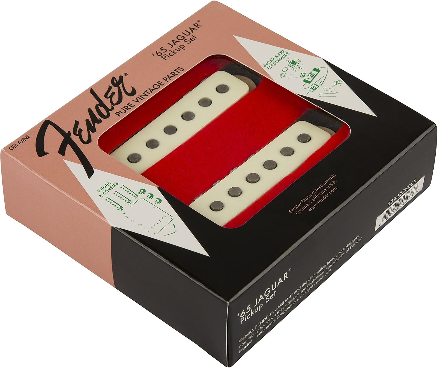 Fender Pure Vintage '65 Jaguar® Pickup Set, Vintage White, (2) - Image 3