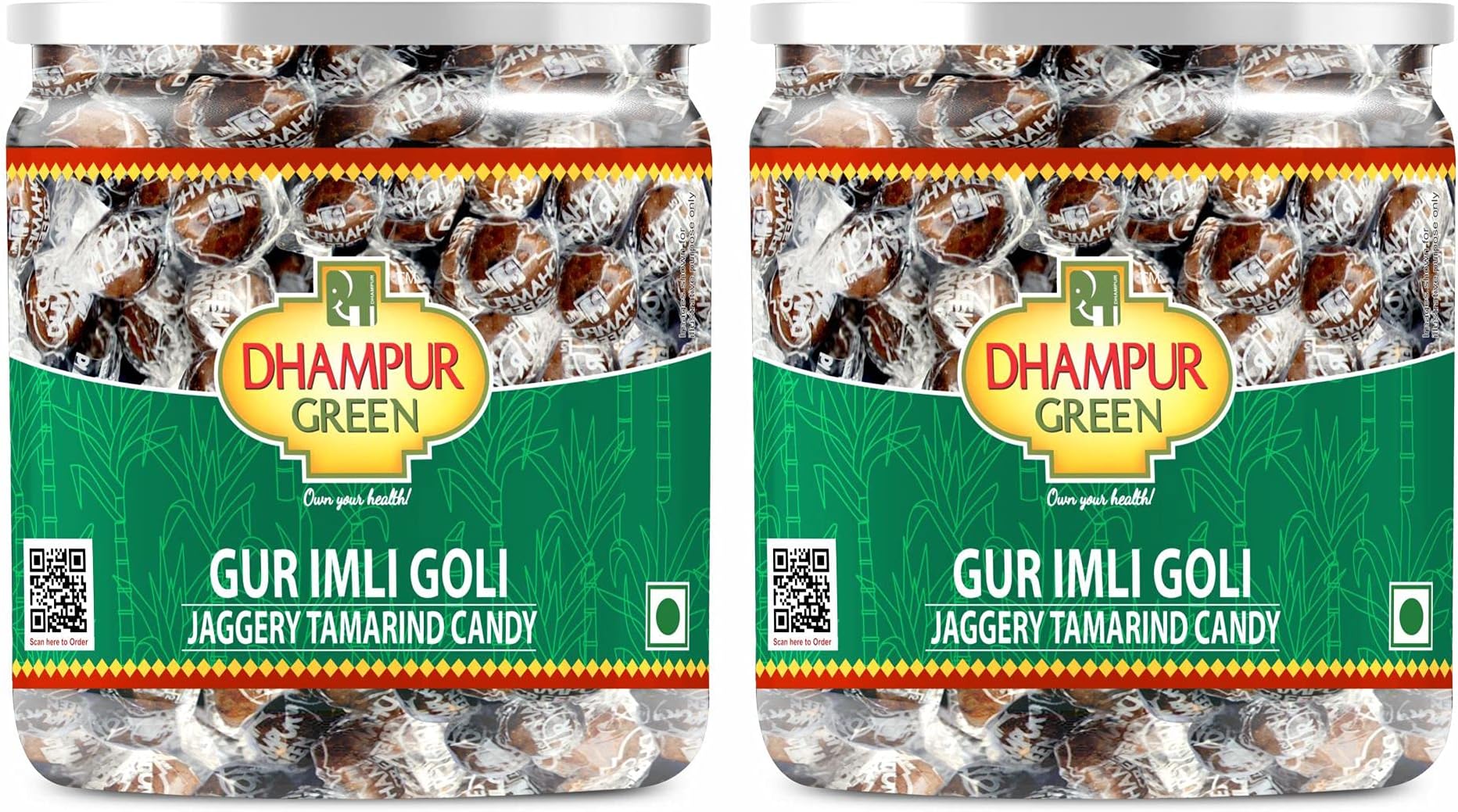 Dhampure Speciality Gur Imli Goli Candy Toffee for Kids Parties Birthday, After Meal Snack for Digestion Digestive Khatti Meethi Goli Candies, Made from Real Tamarind & Gur Gud Jaggery, 500g (2x250g) Buy 2 Get one Free